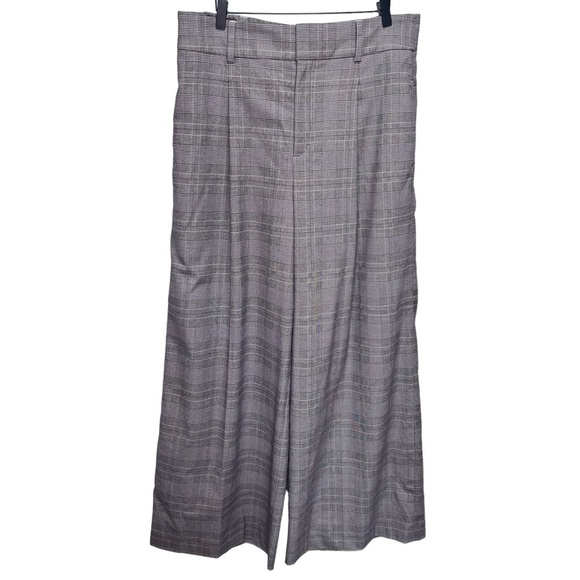 Banana Republic Pants - Banana Republic Brown Plaid Wide Leg Pants Size 14